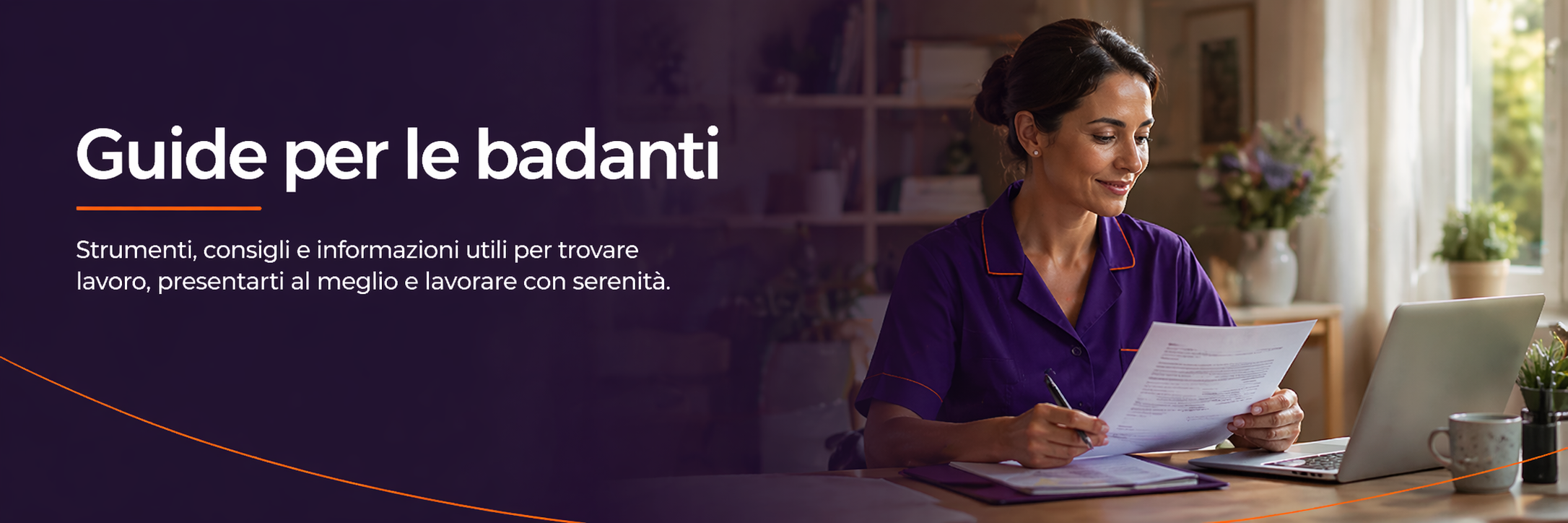Assistente familiare prepara il proprio profilo